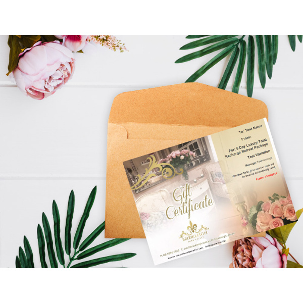 5 day Luxury Total Recharge Retreat Package Gift Voucher